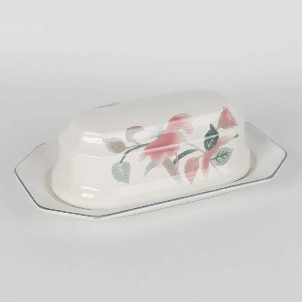 Mikasa Silk Flowers Covered Butter Dish F3003